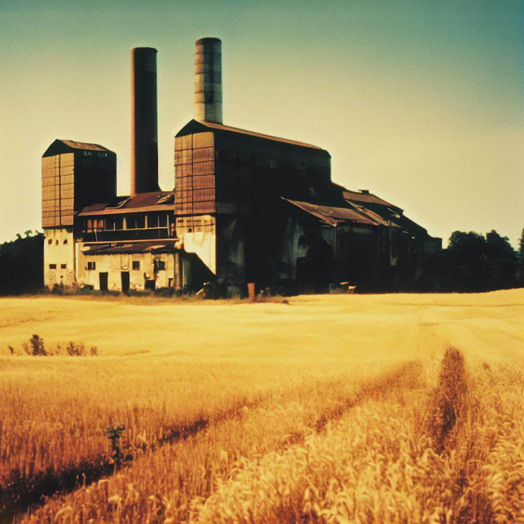 AI-generated fictional abandoned factory from the Abandoned Future series, image 5 of 6.